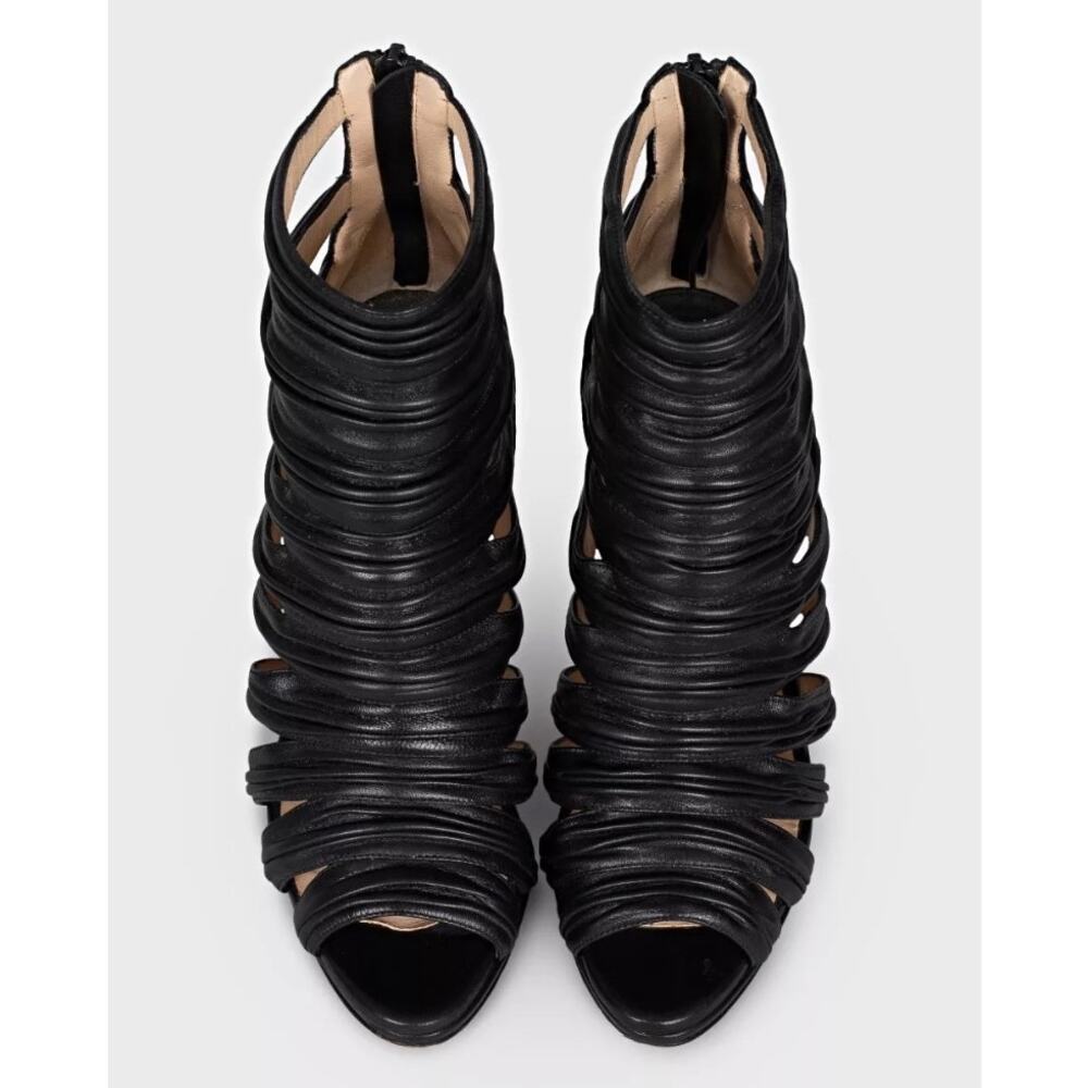Christian Louboutin Black Leather Striped Pumps 36.5 - Picture 2 of 5